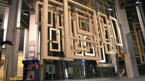 High productivity integrated line for the windows machining